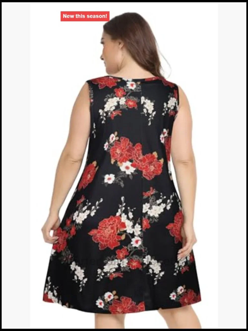 Plus Size Sleeveless Tank Sundress with Pockets Cotton Blend - Picture 5 of 5
